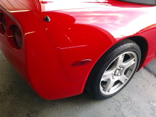 red corvette auto body repair after