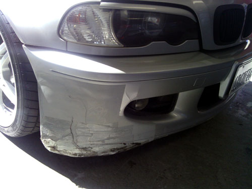 silver bmw auto body repair before